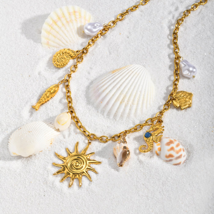 Wholesale Stainless Steel Marine Charm Necklace