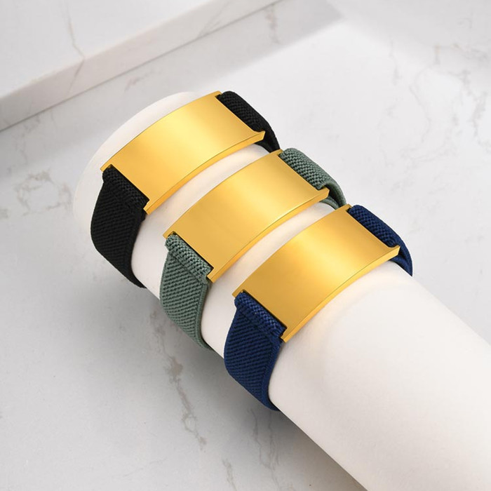 Wholesale Adjustable Nylon Strap Plate Bracelet