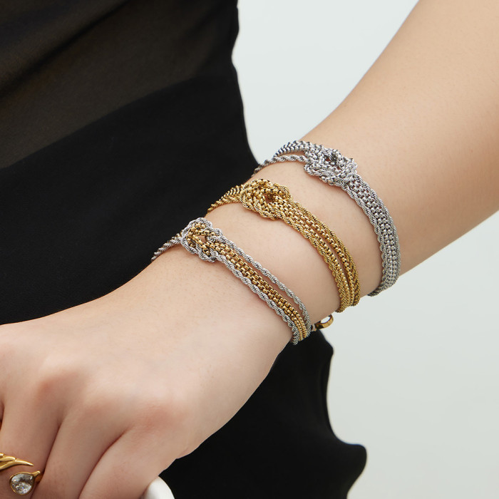 Wholesale Stainless Steel Knot Chain Bracelet