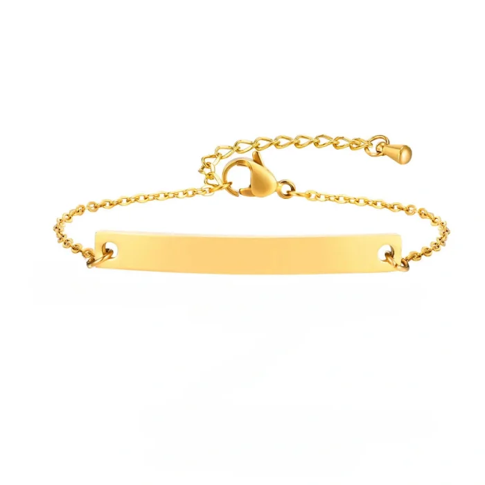 Wholesale Stainless Steel Blank Tag Thin Bracelet