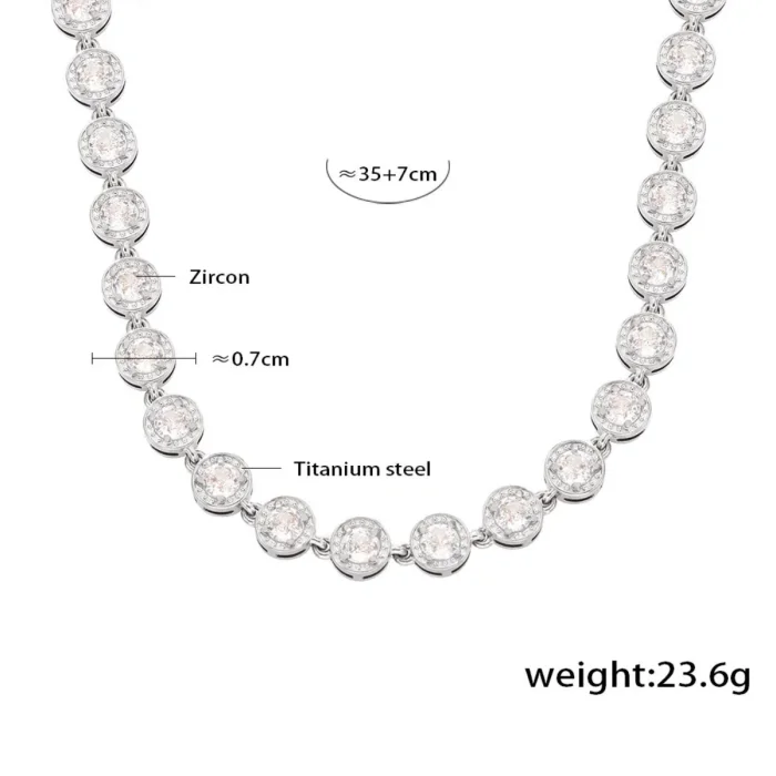 Wholesale Stainless Steel CZ Tennis Necklace and Bracelet Set