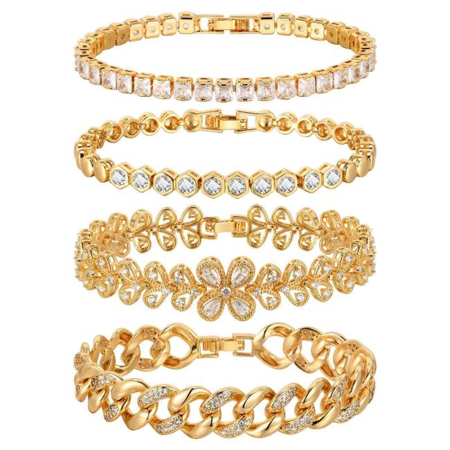 Wholesale Fashion Zirconia Gold Bracelet