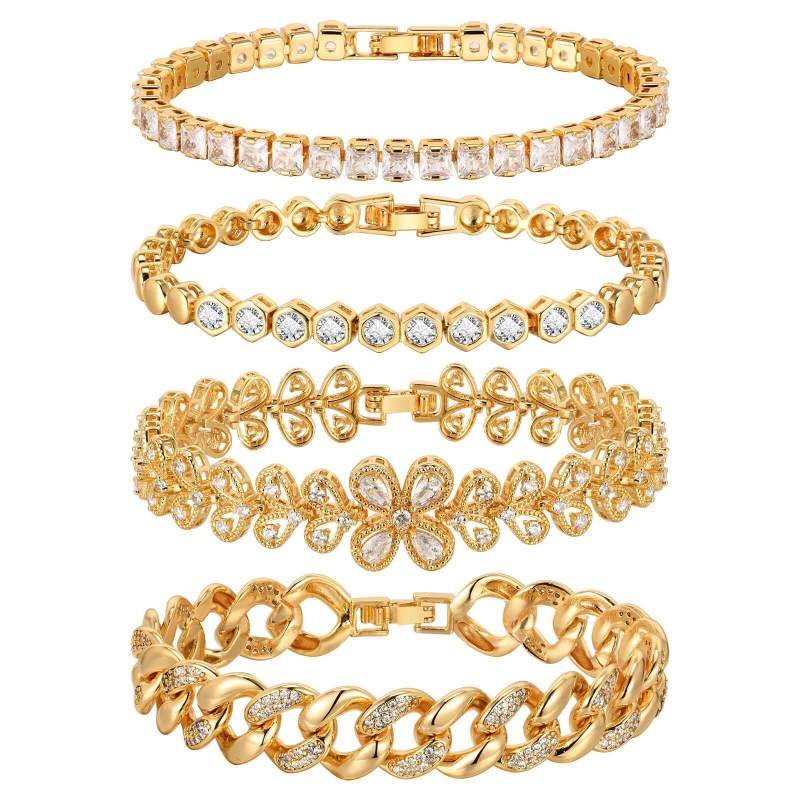 Wholesale Fashion Zirconia Gold Bracelet