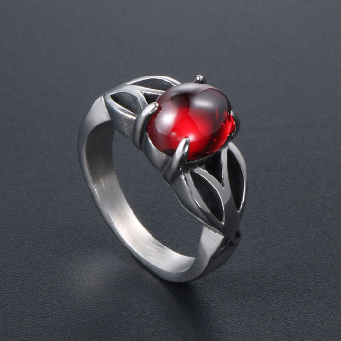 Wholesale 316L Stainless Steel Black Stone Ring