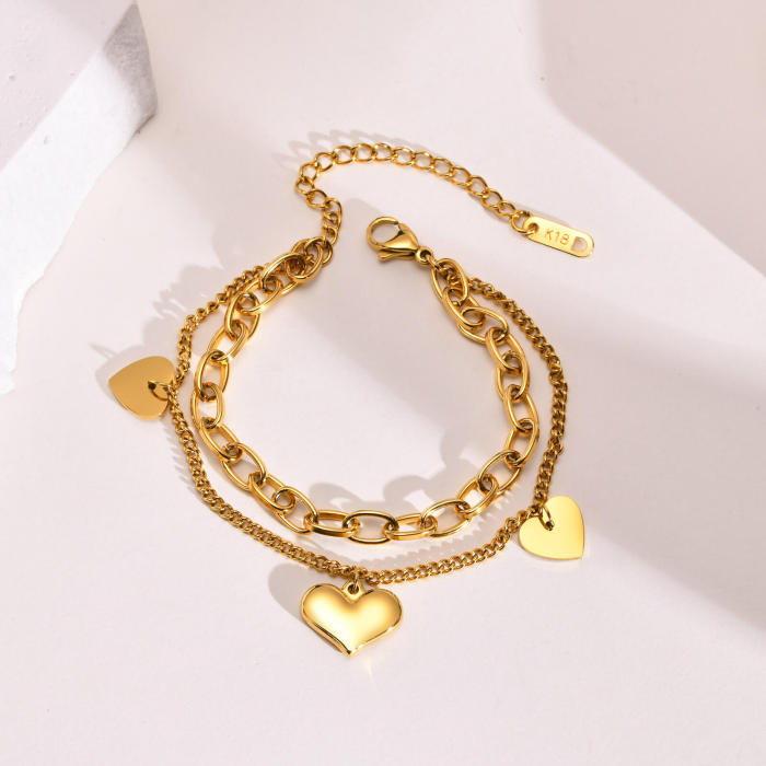 Wholesale Stainless Steel Personalized Heart Bracelet
