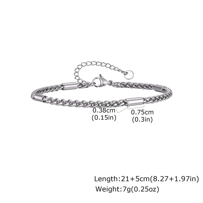 Wholesale Stainless Steel Wheat Chain Anklet