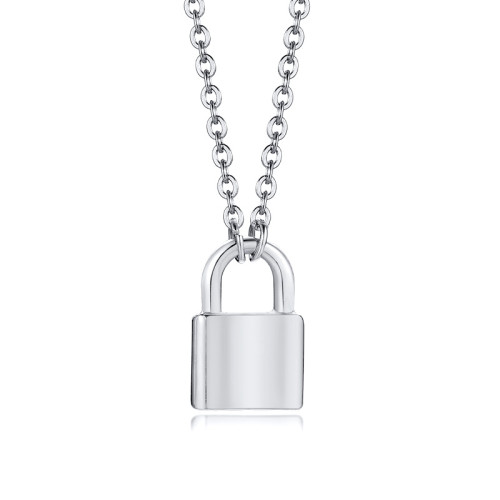 Wholesale Stainless Steel Silver/Gold Lock Pendant Choker Necklace