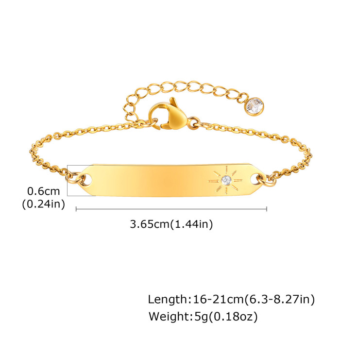 Wholesale Stainless Steel Gold Engravable Bar Bracelet