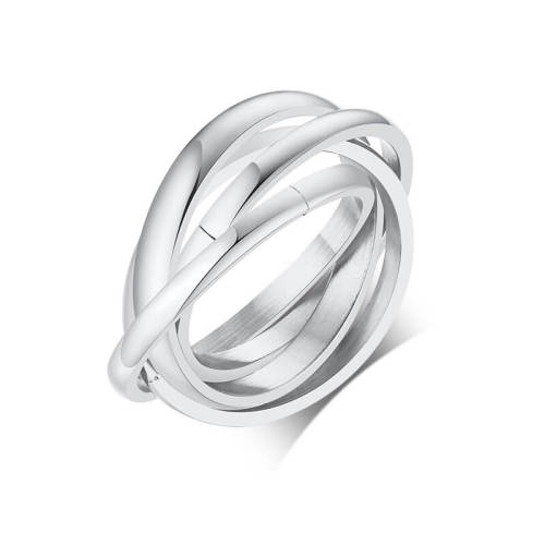 Wholesale Stainless Steel Intertwined Triple Band Ring