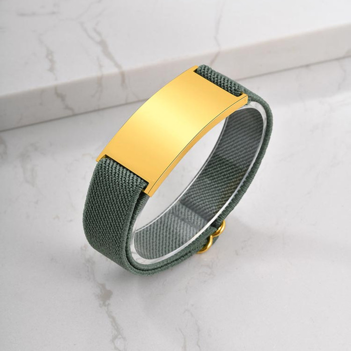 Wholesale Adjustable Nylon Strap Plate Bracelet