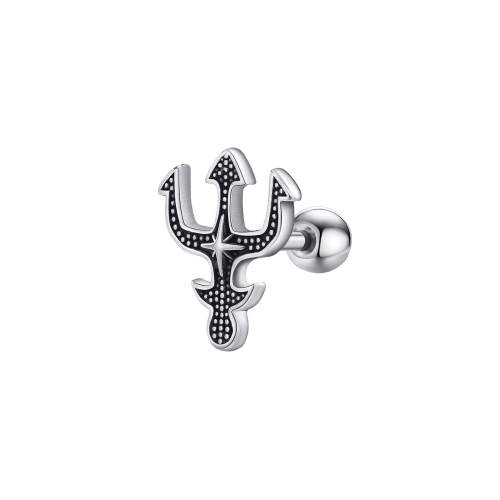 Wholesale Stainless Steel Trident Stud Earrings