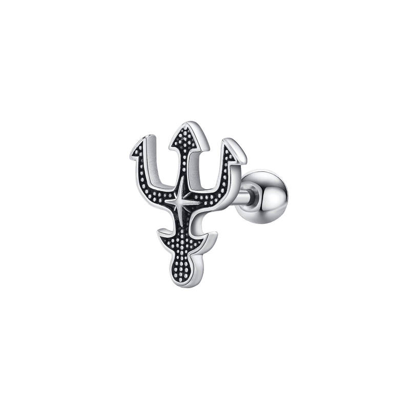 Wholesale Stainless Steel Trident Stud Earrings