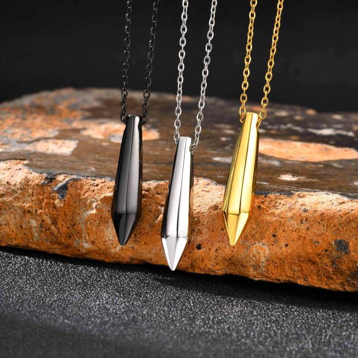 Wholesale Stainless Steel Bullet Necklace