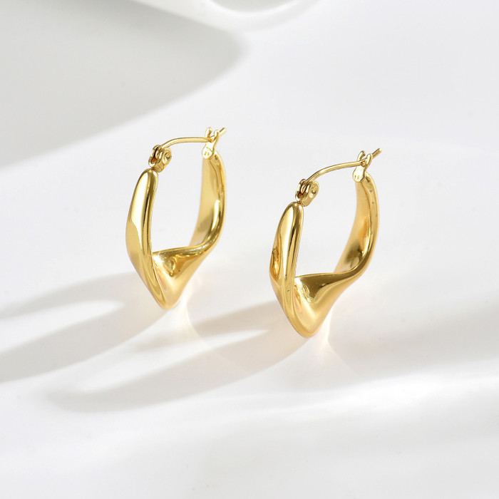 Wholesale Stainless Steel Mobius Twist Earrings