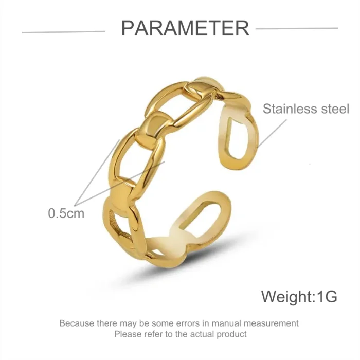 Wholesale Stainless Steel Women Link Chain Open Ring