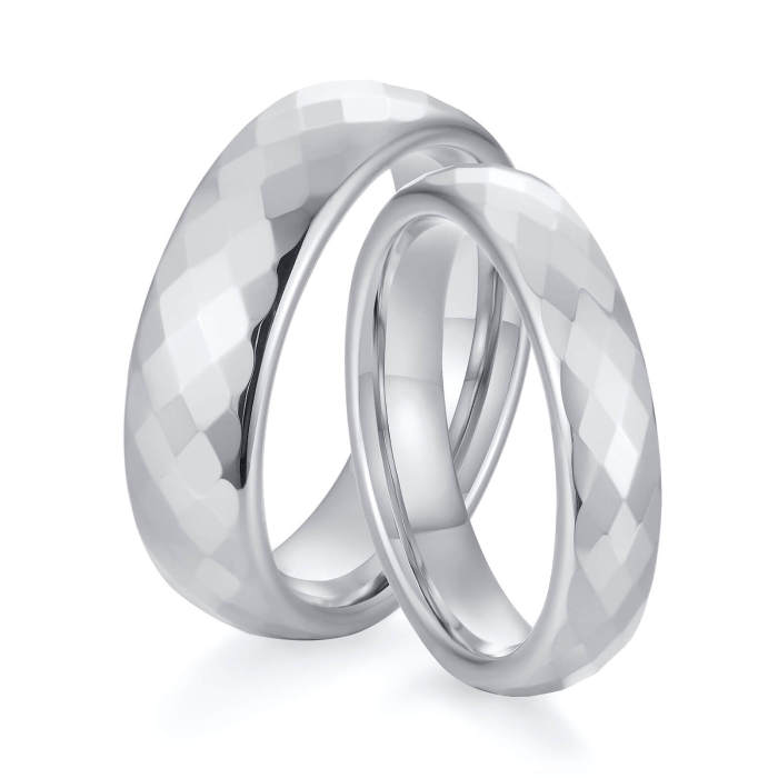 Wholesale Diamond Faceted Tungsten Wedding Bands