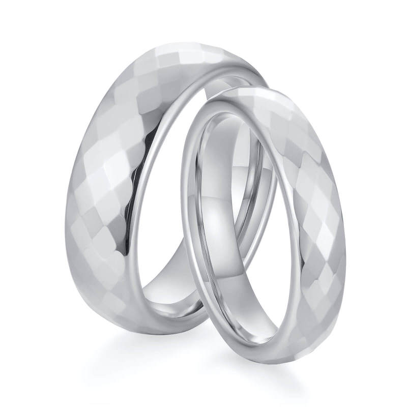 Wholesale Diamond Faceted Tungsten Wedding Bands