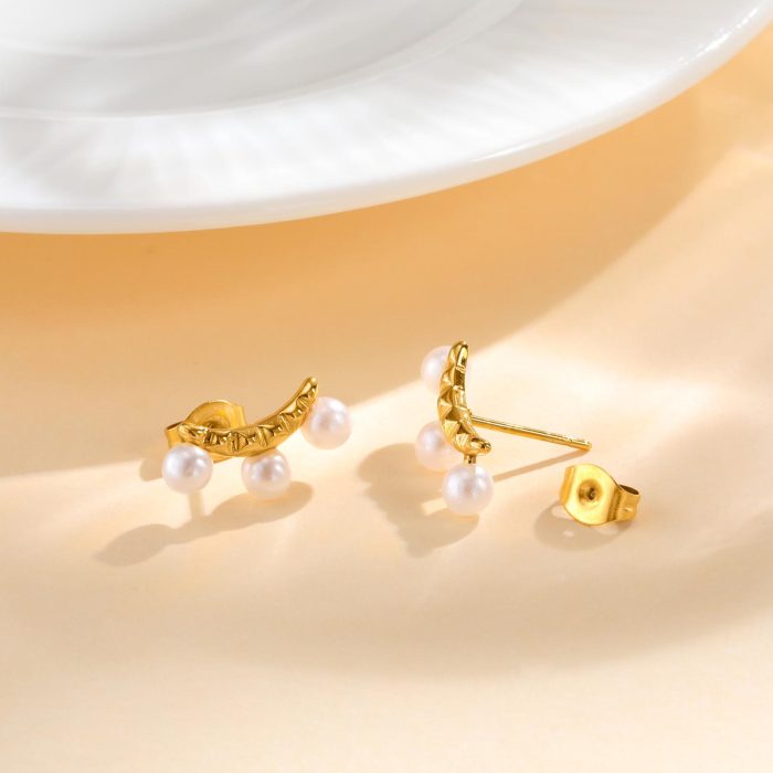 Wholesale Stainless Steel Pearl Earrings