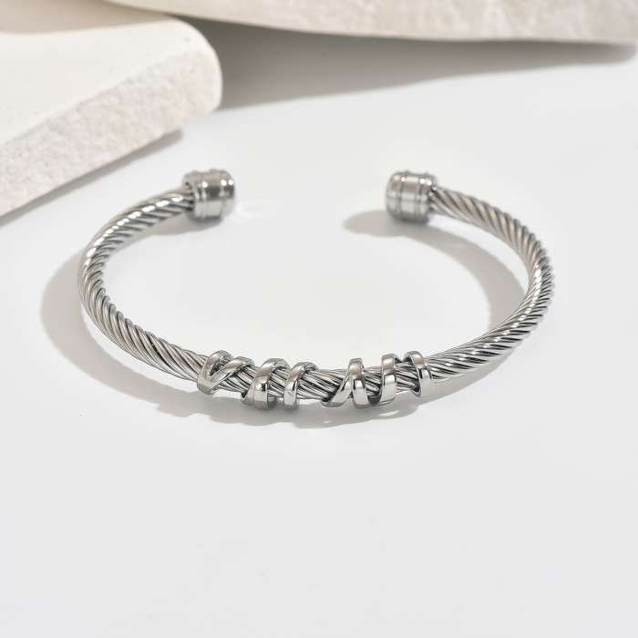Wholesale Vintage Twisted Cable Wire Cuff Bracelet