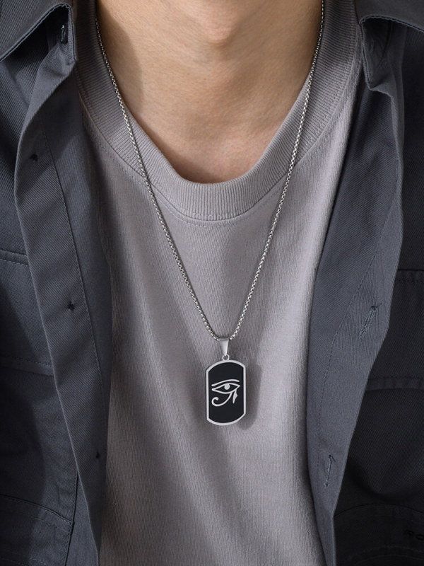 Wholesale Stainless Steel Eye of Horus Dog Tag Pendant