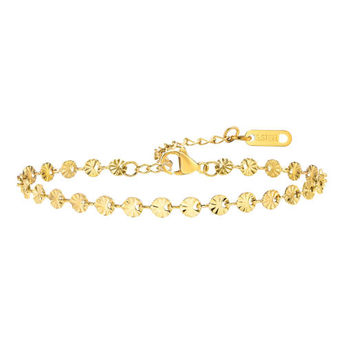 Wholesale Stainless Steel Disc Pleated Chain Bracelet