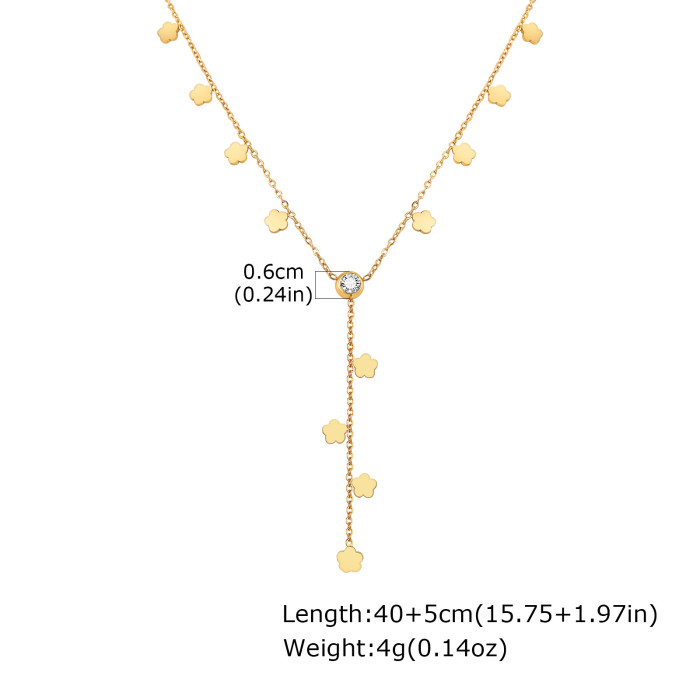 Wholesale Stainless Steel Summer Flower Necklace