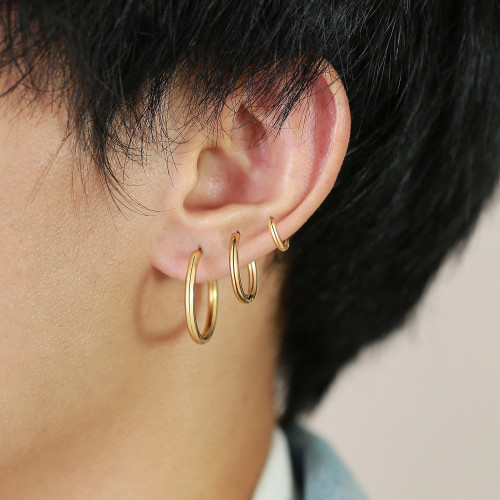 Wholesale Stainless Steel 2mm Women Hoop Earrings