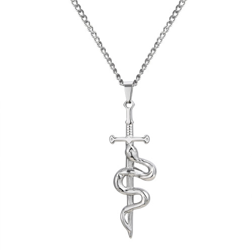 Wholesale Stainless Steel Cross Snake Pendant