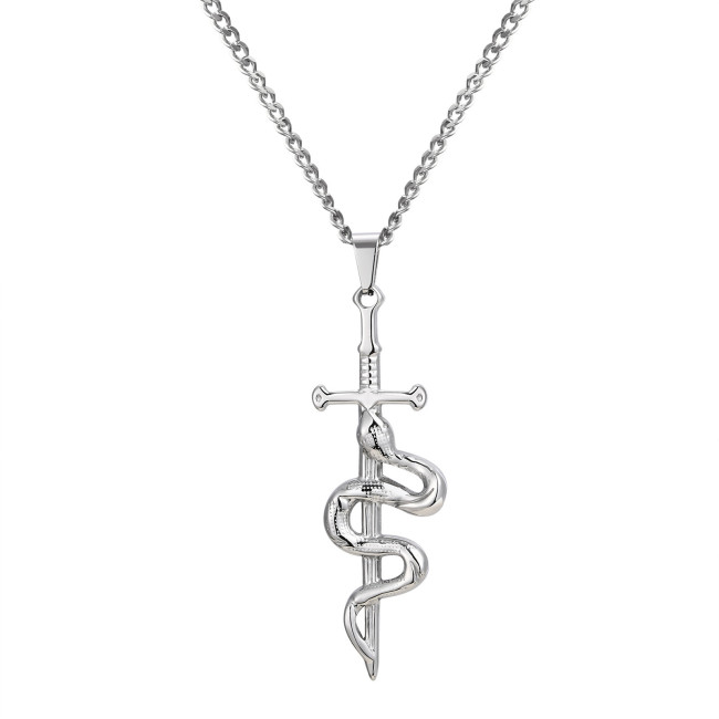 Wholesale Stainless Steel Cross Snake Pendant