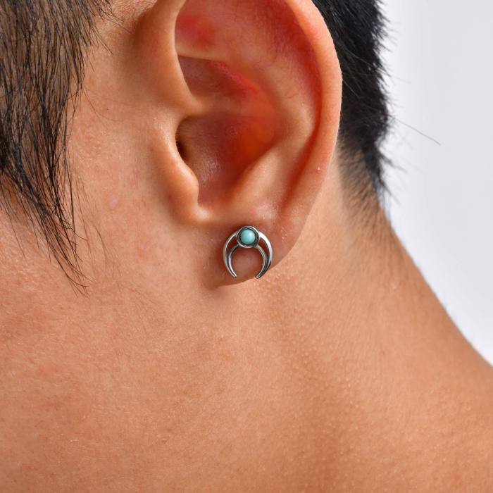Wholesale Stainless Steel Crescent Stud Earrings