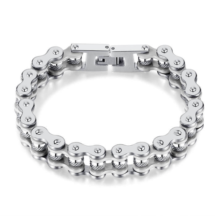 Wholesale Stainless Steel Hip Hop Bike Bracelet