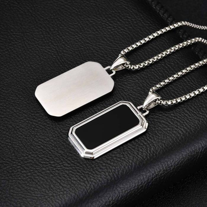 Rectangle Black Pendant Necklace Wholesale