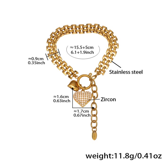 Wholesale Stainless Steel Love Zirconia Bracelet Necklace