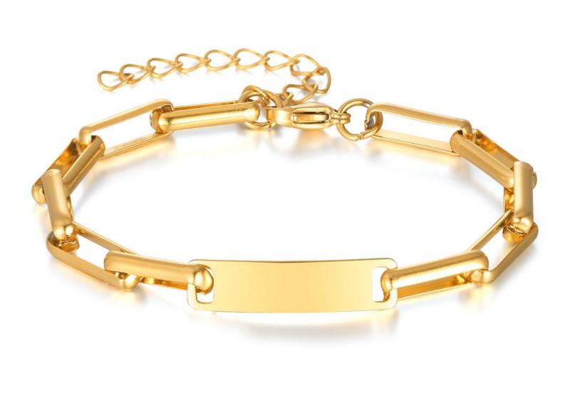 Wholesale Stainless Steel Personalized Paperclip Chain Bracelet