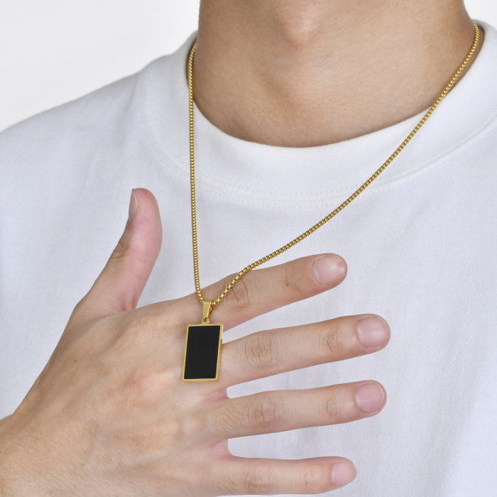 Wholesale Stainless Steel Men Rectangular Pendants