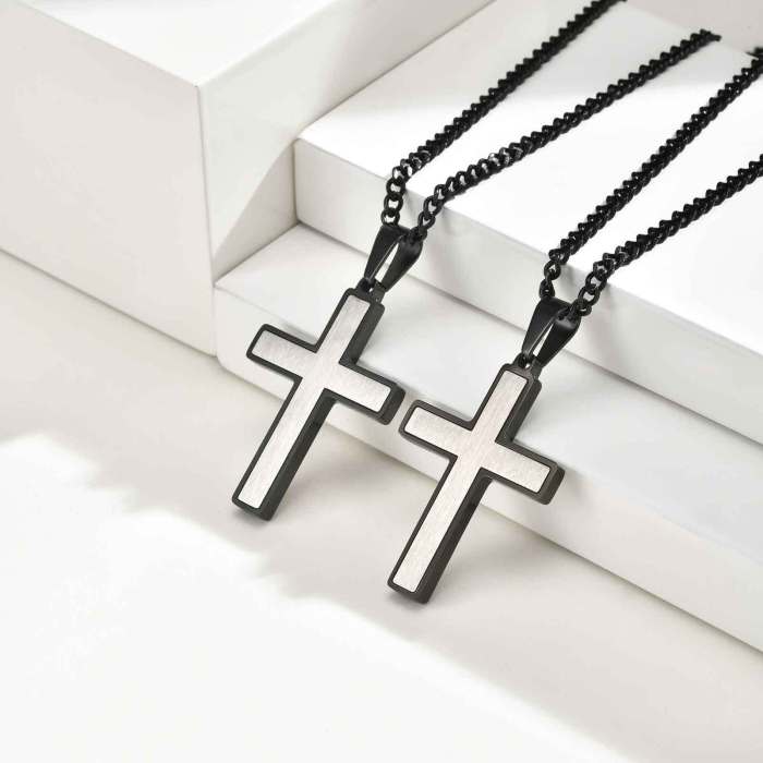 Wholesale Stainless Steel Black Cross Pendants