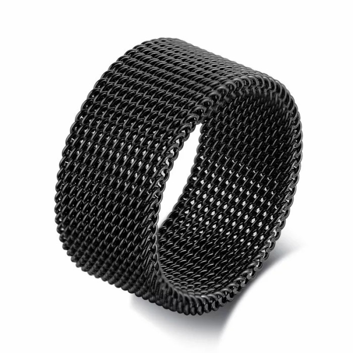 Wholesale Stainless Steel Wedding Bands Mesh Couple Rings