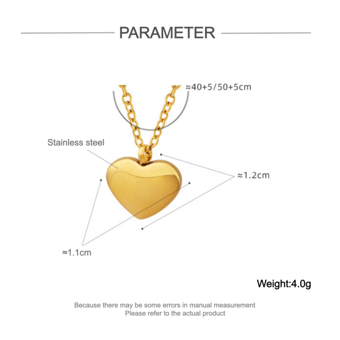 Wholesale Stainless Steel 18k Heart Necklace