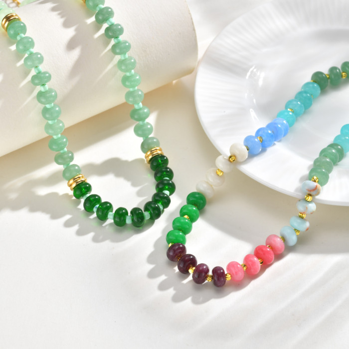 Wholesale Natural Gemstone Abacus Beaded Choker