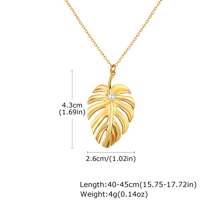 Wholesale Stainless Steel Monstera Leaf Pendant