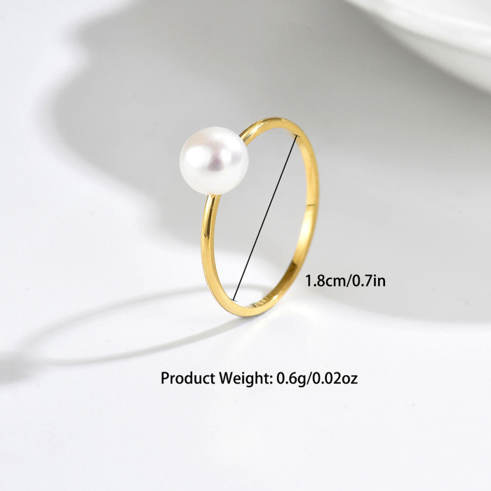 Wholesale Stainless Steel Pearl Ring