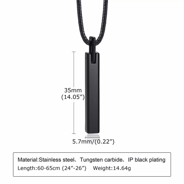 Wholesale Silver Bar Tungsten Pendant