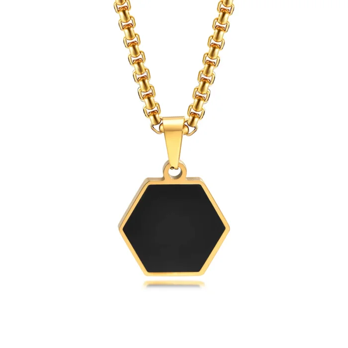 Wholesale Stainless Steel Hexagonal Enamel Pendant