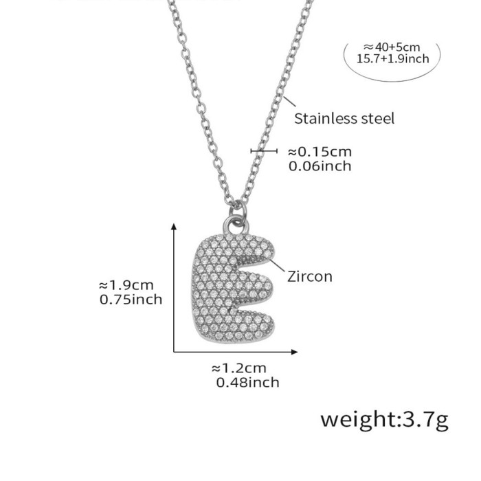Wholesale Stainless Steel 5A CZ Initial Necklace