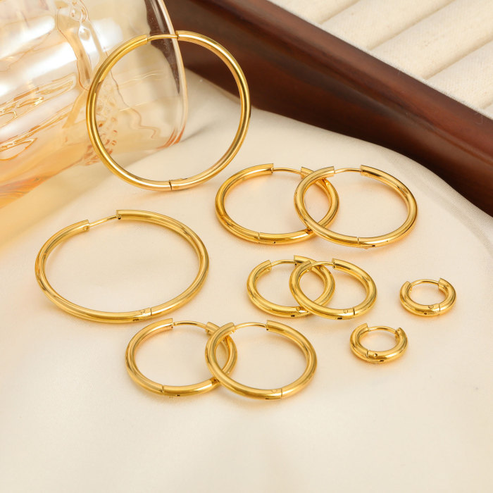 Wholesale Stainless Steel 2.5mm Women Hoop Earrings