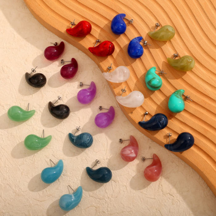 Wholesale Marbled Resin Chunky Earrings