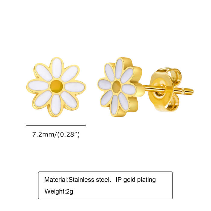 Wholesale Stainless Steel Drip Oil Cute Earrings