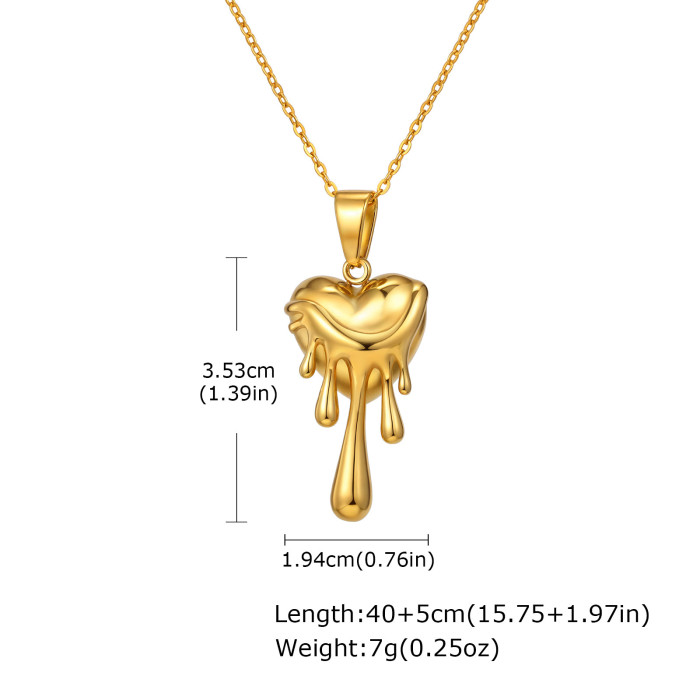 Wholesale Stainless Steel Flowing Heart Earrings