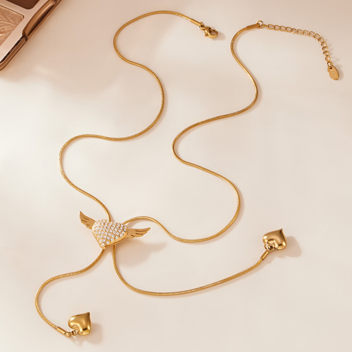 Wholesale Stainless Steel Angel Wing Sweater Chain
