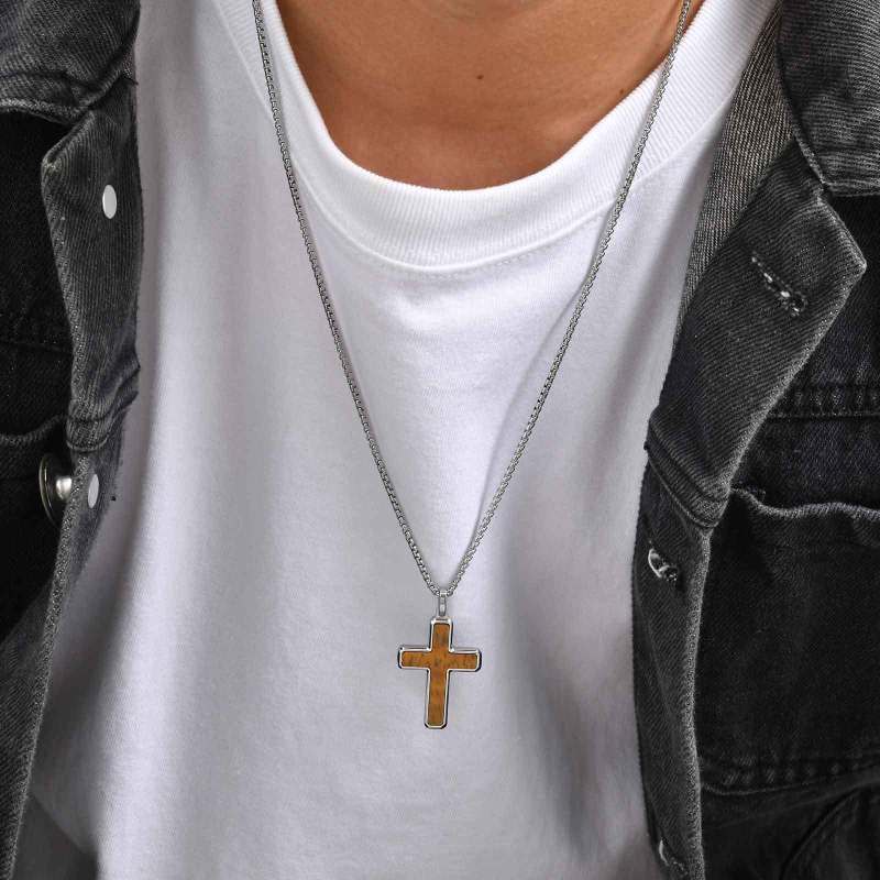 Wholesale Stainless Steel Cross with Natural Stone